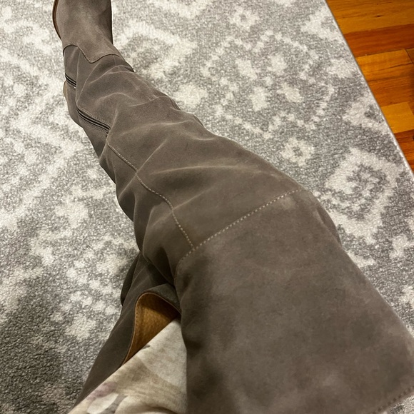 Seychelles Thigh Tall High Suede Leather Boots Block Heels. Size 5. - Picture 13 of 13
